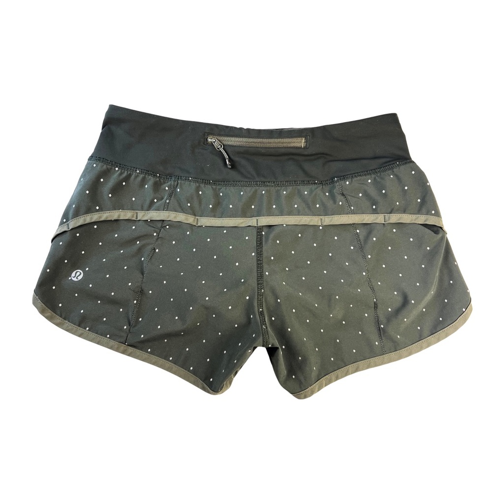 Lululemon Run Speed Short Gator Green Nightfall Reflective Diamonds Sz 2